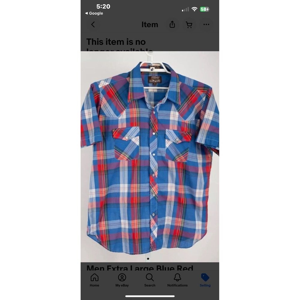 Outlaw Western‎ Wear Shirts/ Pearl Snap Closure 2XL With Long Tail